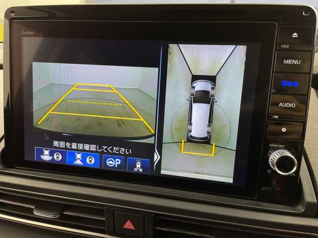 ホンダ オデッセイ ハイブリッド e:HEVアブソルート EX 岐阜県 2021(令3)年 4万km プレミアムヴィーナスブラックP 純正ナビ　/　(AM/FM/CD/DVD/Bluetooth/フルセグTV/AppleCarPlay)/純正フリップダウンモニター/全方位カメラ/衝突軽減ブレーキ/レーンキープアシスト/コーナーセンサー/ブラインドスポットモニター/レーダークルーズコントロール/レザーシート/パワーシート/シートヒーター/両側パワースライドドア/LEDヘッドライト/パワーバックドア/純正ドライブレコーダー前後/ビルトインETC2.0/スペアキー/純正アルミホイール/純正フロアマット/純正ドアバイザー