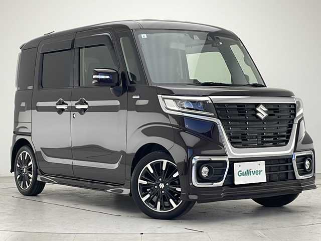 スズキ スペーシア カスタム HYBRID XS ターボ 愛知県 2021(令3)年 5.2万km ムーンライトバイオレットPM 衝突軽減システム/純正8型ナビ/両側パワースライドドア/レーダークルーズコントロール/シートヒーター/フルセグTV/CD DVD/Bluetooth/バックカメラ/コーナーセンサー/純正アルミホイール/LEDヘッドライト/パドルシフト/オートマチックハイビーム/ドライブレコーダー/ETC/ステアリングスイッチ/スマートキー/プッシュスタート