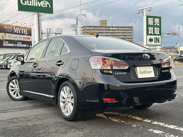 レクサス ＨＳ 250h バージョンI 徳島県 2014(平26)年 8.4万km ブラックオパールマイカ 純正メモリナビ/（Bluetooth/フルセグ/CD/DVD/AM/FM/HDD/USB/AUX）/バックカメラ/フロントカメラ/黒革シート/シートヒーター（D+N席）/シートベンチレーション（D+N席）/パワーシート（D+N席）/D席メモリー機能付き/クルーズコントロール/クリアランスソナー/電動リアサンシェード/LEDヘッドライト/オートライト/ビルトインETC/純正AW/純正フロアマット/プッシュスタート/スマートキー/スペアキー/カードキー/取扱説明書/保証書/記録簿
