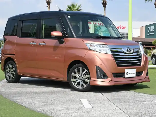 ダイハツ トール カスタムG ターボ SAⅢ 千葉県 2019(平31)年 4万km ブラックマイカメタリック/ブリリアントカッパークリスタルマイカ 2トーン 175/55R15/スマートアシストIII/クルーズコントロール/エコアイドル/両側パワースライドドア/純正SDナビ/ワンセグTV/【CD再生機能　Bluetooth接続】/社外レーダー（AR-43GA）/革巻きステアリング/ステアリングスイッチ/LEDヘッドライト/フォグライト/ウインカーミラー/純正15インチアルミホイル/キーフリーシステム