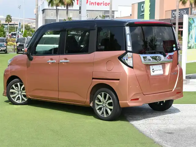 ダイハツ トール カスタムG ターボ SAⅢ 千葉県 2019(平31)年 4万km ブラックマイカメタリック/ブリリアントカッパークリスタルマイカ 2トーン 175/55R15/スマートアシストIII/クルーズコントロール/エコアイドル/両側パワースライドドア/純正SDナビ/ワンセグTV/【CD再生機能　Bluetooth接続】/社外レーダー（AR-43GA）/革巻きステアリング/ステアリングスイッチ/LEDヘッドライト/フォグライト/ウインカーミラー/純正15インチアルミホイル/キーフリーシステム