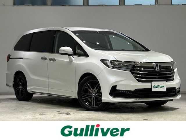 ホンダ オデッセイ ハイブリッド e:HEVアブソルート EX 宮城県 2021(令3)年 3.4万km プラチナホワイトパール 純正メモリナビ/フルセグTV/全方位カメラ/バックカメラ/両側パワースライドドア/パワーバックドア/クルーズコントロール/コーナーセンサー/ハーフレザーシート/シートヒーター/オットマン/プッシュスタート/１００V電源/アイドリングストップ/純正ETC2.0/EVモード