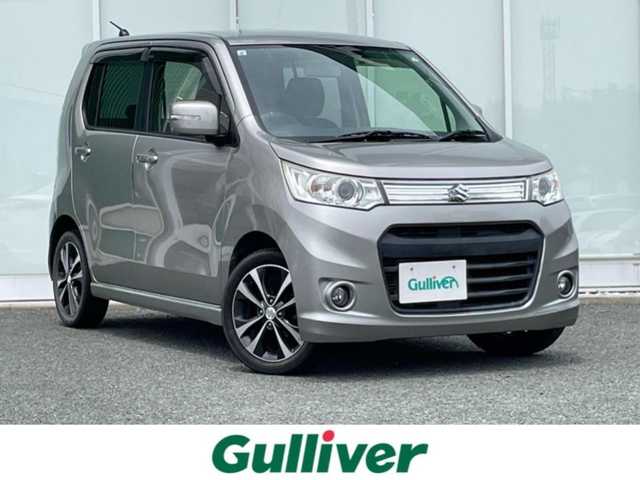 スズキ ワゴンＲ スティングレー T 福岡県 2013(平25)年 8.5万km スチールシルバーM ケンウッドナビ/（AM/FM/CD/DVD/USB/BT/SD/フルセグ）/ETC/バックカメラ/純正15インチアルミホイール/オートライト/フォグランプ/フロアマット/プッシュスタート/スマートキー/スペアキー/アイドリングストップ/ドアバイザー/電動格納ミラー/ステアリングスイッチ/パドルシフト/ターボ/Wエアバッグ/ISO FIX/保証書・取扱説明書