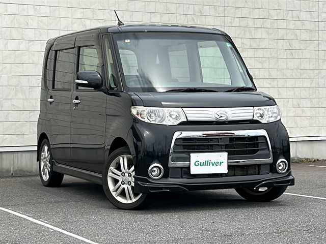 ダイハツ タント カスタム RS 茨城県 2012(平24)年 11.8万km ブラックマイカメタリック ワンオーナー/純正メモリナビ【NSZT-W66D】/(CD・DVD・BT・ラジオ再生)/片側パワースライドドア/ETC/HIDヘッドライト/純正15inアルミホイール/純正フロアマット/リモコンキー/取扱説明書/保証書