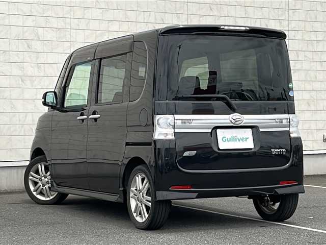 ダイハツ タント カスタム RS 茨城県 2012(平24)年 11.8万km ブラックマイカメタリック ワンオーナー/純正メモリナビ【NSZT-W66D】/(CD・DVD・BT・ラジオ再生)/片側パワースライドドア/ETC/HIDヘッドライト/純正15inアルミホイール/純正フロアマット/リモコンキー/取扱説明書/保証書
