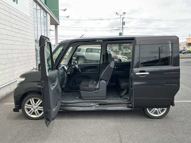 ダイハツ タント カスタム RS 茨城県 2012(平24)年 11.8万km ブラックマイカメタリック ワンオーナー/純正メモリナビ【NSZT-W66D】/(CD・DVD・BT・ラジオ再生)/片側パワースライドドア/ETC/HIDヘッドライト/純正15inアルミホイール/純正フロアマット/リモコンキー/取扱説明書/保証書
