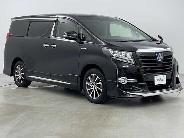 トヨタ アルファードハイブリット SR Cパッケージ 道央・札幌 2016(平28)年 7.5万km スパークリングブラックパールクリスタルシャイン ・4WD/・モデリスタエアロ/・純正ナビBT&CD&DVD&AUX&SD&USB&フルセグTV/・JBLプレミアムサウンド/・バックカメラ/・両側パワースライドドア/・パワーバックドア/・レーダークルーズコントロール/・衝突被害軽減ブレーキ/・クリアランスソナー/・横滑り防止装置/・パーキングアシスト/・前席シートヒーター/・前席パワーシート/・ステアリングスイッチ/・電動格納ミラー/・ETC/・レザーシート/・ステアリングヒーター/・LEDヘッドライト/・オートライト/・オートマチックハイビーム/・スマートキー/・スペアキー