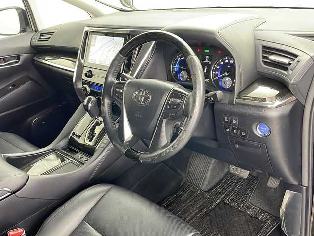 トヨタ アルファードハイブリット SR Cパッケージ 道央・札幌 2016(平28)年 7.5万km スパークリングブラックパールクリスタルシャイン ・4WD/・モデリスタエアロ/・純正ナビBT&CD&DVD&AUX&SD&USB&フルセグTV/・JBLプレミアムサウンド/・バックカメラ/・両側パワースライドドア/・パワーバックドア/・レーダークルーズコントロール/・衝突被害軽減ブレーキ/・クリアランスソナー/・横滑り防止装置/・パーキングアシスト/・前席シートヒーター/・前席パワーシート/・ステアリングスイッチ/・電動格納ミラー/・ETC/・レザーシート/・ステアリングヒーター/・LEDヘッドライト/・オートライト/・オートマチックハイビーム/・スマートキー/・スペアキー