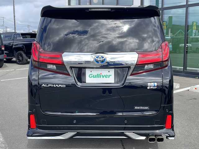 トヨタ アルファードハイブリット SR Cパッケージ 道東・釧路十勝 2016(平28)年 7.5万km スパークリングブラックパールクリスタルシャイン ・4WD/・モデリスタエアロ/・純正9インチディスプレイオーディオ/（ナビ・BT・CD・DVD・AUX・SD・USB・フルセグ）/・JBLプレミアムサウンド/・バックカメラ/・両側パワースライドドア/・パワーバックドア/・レーダークルーズコントロール/・衝突被害軽減ブレーキ/・クリアランスソナー/・横滑り防止装置/・パーキングアシスト/・前席シートヒーター/・前席パワーシート/・ステアリングスイッチ/・電動格納ミラー/・ETC/・レザーシート/・ステアリングヒーター/・LEDヘッドライト/・オートライト/・オートマチックハイビーム/・スマートキー/・プッシュスタート