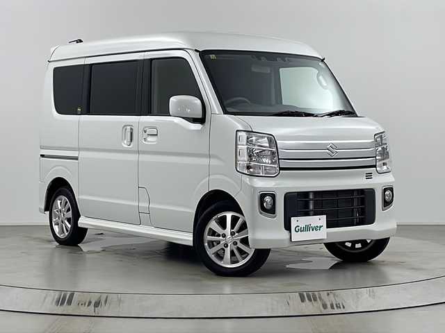 スズキ エブリィ ワゴン PZターボ ハイルーフ 埼玉県 2023(令5)年 2万km パールホワイト 純正ナビ　CN-HE02WD/(Bluetooth/USB/ipod/CD/DVD/AM/FM)/地デジフルセグ/バックカメラ/ETC/前後ドライブレコーダー/衝突軽減ブレーキ/クリアランスソナー/車線逸脱警報/運転席シートヒーター/アイドリングストップ/プッシュスタート/ステアリングリモコン/片側パワースライドドア/全席革調シートカバー付/フロントフォグランプ/社外フロアマット/純正14インチアルミホイール