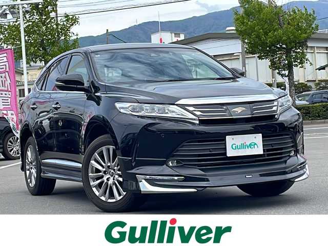 トヨタ ハリアー プレミアム 長野県 2017(平29)年 5.6万km ブラック モデリスタエアロ 純正ナビ(フルセグ/DVD再生/Bluetooth) 衝突軽減 バックカメラ ETC レーダークルコン シーケンシャル ハーフレザー 電動リアゲート トヨタセーフティセンス LED