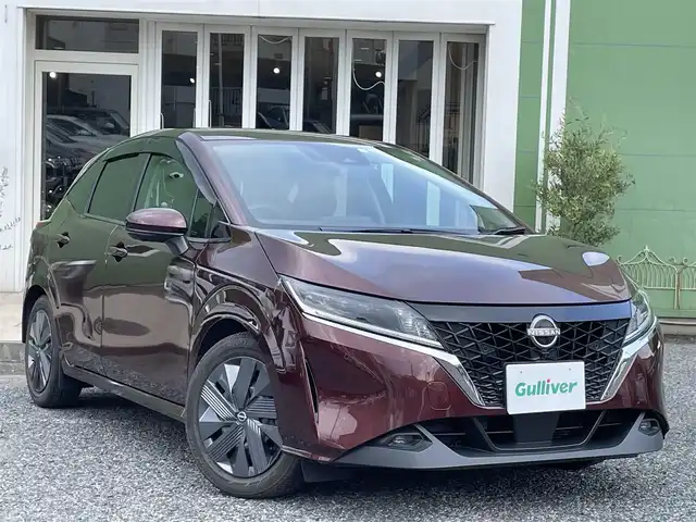 日産 ノート X 埼玉県 2021(令3)年 2万km バーガンディー ワンオーナー車/プロパイロット/エマージェンシーブレーキ/純正9インチナビTV/アラウンドビューモニター/純正デジタルインナーミラー/ドラレコ/ビルトインETC/LEDヘッドライト/アクティブクルーズコントロール/プッシュスタート/スマートキー/保証書付整備手帳/取扱説明書