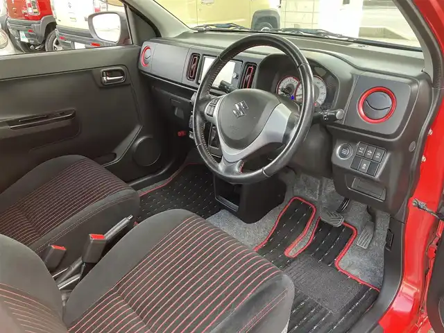 スズキ アルト ターボRS 埼玉県 2015(平27)年 4.9万km ピュアレッド 社外ナビオーディオ（Carrozzeria）/型番：AVIC-ZH0099W/（フルセグTV/BT/DVD/CD/FM/AM）/純正15インチAW付きサマータイヤあり/AW:ENKEI/タイヤ：ブリジストン POTENZA/パドルシフト/ステアリングリモコン/バックカメラ/シートヒーター/衝突被害軽減ブレーキ/アイドリングストップ/横滑り防止機能/プッシュスタート/スマートキー（スペアキーあり）/ストラットタワーバー/KYBショックアブソーバー/フォグライト/ドアバイザー/電動格納ミラー/車両・ナビ取説あり