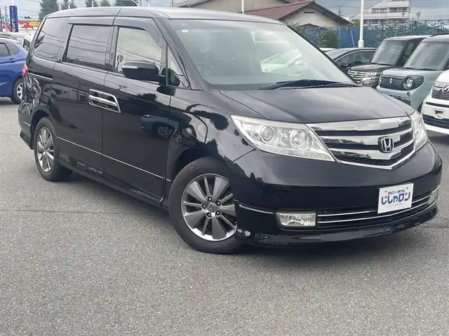 ホンダ エリシオン プレステージ S 東京都 2013(平25)年 8.4万km プレミアムスパークルブラックパール (株)IDOMが運営する【じしゃロン昭島店】の自社ローン専用車両になります。/こちらは現金またはオートローンご利用時の価格です。自社ローンご希望の方は別途その旨お申付け下さい/純正ナビ（HDD・ＤＶＤ・CD・ＴＶ）/バックカメラ/スマートキー/両側パワースライドドア/ハーフレザー/ETC/コーナーセンサー（前のみ）/LEDライト