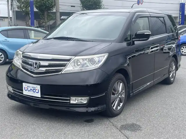 ホンダ エリシオン プレステージ S 東京都 2013(平25)年 8.4万km プレミアムスパークルブラックパール (株)IDOMが運営する【じしゃロン昭島店】の自社ローン専用車両になります。/こちらは現金またはオートローンご利用時の価格です。自社ローンご希望の方は別途その旨お申付け下さい/純正ナビ（HDD・ＤＶＤ・CD・ＴＶ）/バックカメラ/スマートキー/両側パワースライドドア/ハーフレザー/ETC/コーナーセンサー（前のみ）/LEDライト