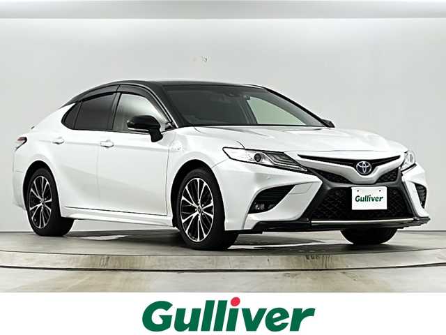 トヨタ カムリ WS 愛知県 2019(平31)年 4.2万km アティチュードブラックマイカ/プラチナホワイトパールマイカ 禁煙車/純正9インチナビ/（CD/DVD/Bluetooth/フルセグTV/AM/FM)/バックカメラ/トヨタセーフティセンス/・プリクラッシュセーフティ/・レーンキープアシスト/・オートマチックハイビーム/・追従式クルーズコントロール/・誤発進抑制機能/ブラインドスポットモニター/ETC/パワーシート/ドライブレコーダー/パドルシフト/純正アルミホイール/純正フロアマット/社外レーダー/スマートキー/プッシュスタート
