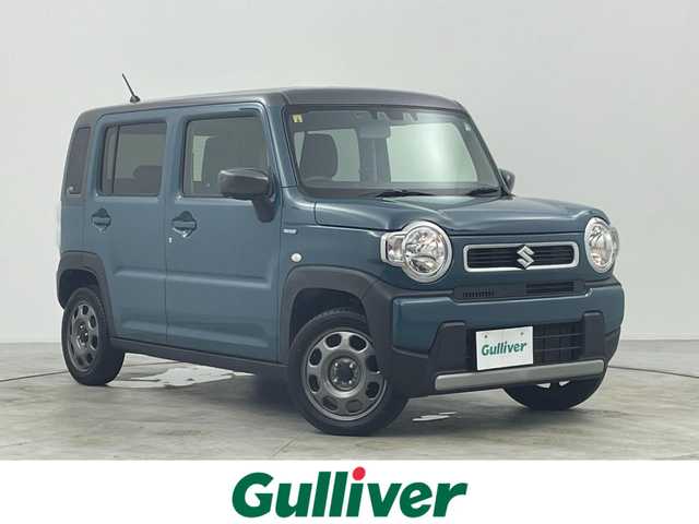 スズキ ハスラー HYBRID G 群馬県 2021(令3)年 5.3万km デニムブルー ガンメタリック 2トーン 社外７型ナビ　Ｂカメラ　衝突軽減ブレーキ　コーナーセンサー　オートライト　オートハイビーム　アイドリングストップ　シートヒーター　ＥＴＣ　プッシュスタート　スマートキー　スペアキー　純正アルミ　禁煙