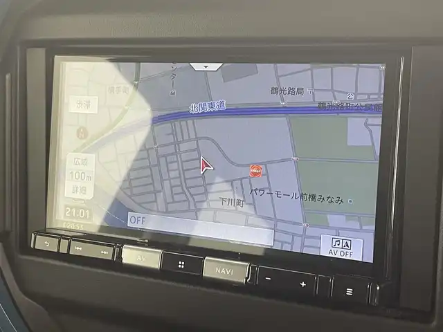 スズキ ハスラー HYBRID G 群馬県 2021(令3)年 5.3万km デニムブルー ガンメタリック 2トーン 社外７型ナビ　Ｂカメラ　衝突軽減ブレーキ　コーナーセンサー　オートライト　オートハイビーム　アイドリングストップ　シートヒーター　ＥＴＣ　プッシュスタート　スマートキー　スペアキー　純正アルミ　禁煙