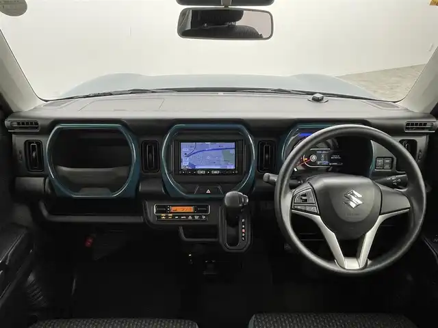 スズキ ハスラー HYBRID G 群馬県 2021(令3)年 5.3万km デニムブルー ガンメタリック 2トーン 社外７型ナビ　Ｂカメラ　衝突軽減ブレーキ　コーナーセンサー　オートライト　オートハイビーム　アイドリングストップ　シートヒーター　ＥＴＣ　プッシュスタート　スマートキー　スペアキー　純正アルミ　禁煙