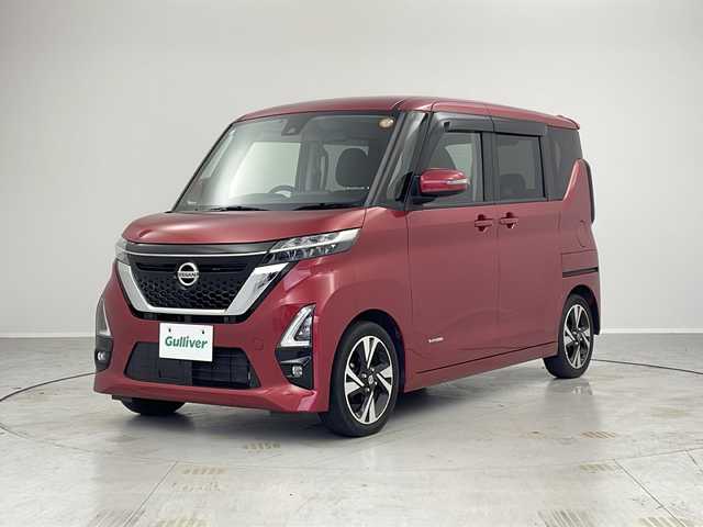 日産 ルークス ハイウェイスター Gターボ 茨城県 2021(令3)年 3.7万km スパークリングレッドM 純正ＳＤナビ/全方位カメラ/エアシート/ＵＳＢ/Ｂｌｕｅｔｏｏｔｈ/ＥＴＣ/片側パワースライドドア/カーテンエアバッグ/スマートキー/純正アルミホイール/ＬＥＤヘッドライト