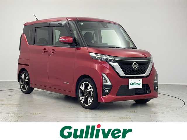 日産 ルークス ハイウェイスター Gターボ 茨城県 2021(令3)年 3.7万km スパークリングレッドM 純正ＳＤナビ/全方位カメラ/エアシート/ＵＳＢ/Ｂｌｕｅｔｏｏｔｈ/ＥＴＣ/片側パワースライドドア/カーテンエアバッグ/スマートキー/純正アルミホイール/ＬＥＤヘッドライト