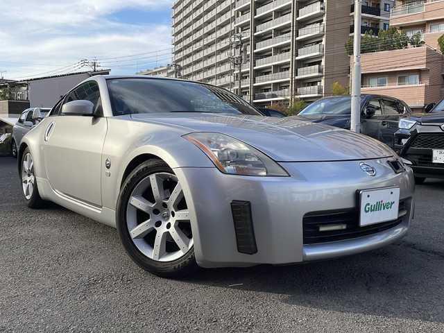 日産 フェアレディ Ｚ バージョンT 宮崎県 2004(平16)年 12.2万km ダイヤモンドシルバー SDナビ/フルセグテレビ/Bluetooth/CDチェンジャー/DVD再生可/ETC/LEDヘッドライト/パワーウィンドウ/パワーステアリング/TCS/マフラーＹｏｓｓｏ