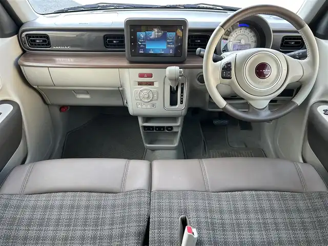 スズキ ラパン ＬＣ X 島根県 2023(令5)年 1.4万km フォーンベージュメタリック/アーバンブラウン 2トーン ワンオーナー/純正ディスプレイオーディオ/(AM/FM/USB/Bluetooth)/バックカメラ/ビルトインETC/リアパーキングセンサー/車線逸脱警報/デュアルカメラカメラブレーキサポート/横滑り防止装置/革巻きステアリング/ステアリングスイッチ/プッシュスタート/スマートキー/純正フロアマット/ドアバイザー/純正14インチアルミホイール/取扱説明書/保証書