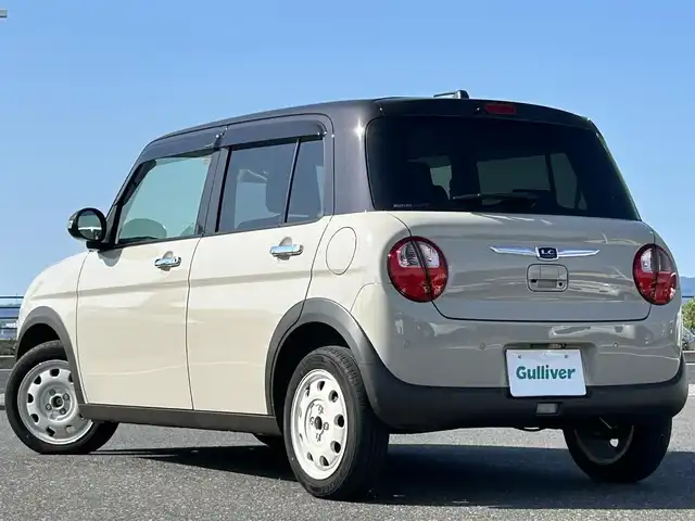 スズキ ラパン ＬＣ X 島根県 2023(令5)年 1.4万km フォーンベージュメタリック/アーバンブラウン 2トーン ワンオーナー/純正ディスプレイオーディオ/(AM/FM/USB/Bluetooth)/バックカメラ/ビルトインETC/リアパーキングセンサー/車線逸脱警報/デュアルカメラカメラブレーキサポート/横滑り防止装置/革巻きステアリング/ステアリングスイッチ/プッシュスタート/スマートキー/純正フロアマット/ドアバイザー/純正14インチアルミホイール/取扱説明書/保証書
