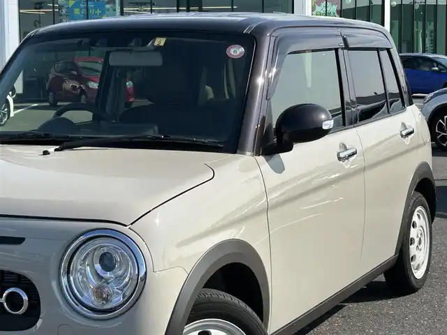 スズキ ラパン ＬＣ X 島根県 2023(令5)年 1.4万km フォーンベージュメタリック/アーバンブラウン 2トーン ワンオーナー/純正ディスプレイオーディオ/(AM/FM/USB/Bluetooth)/バックカメラ/ビルトインETC/リアパーキングセンサー/車線逸脱警報/デュアルカメラカメラブレーキサポート/横滑り防止装置/革巻きステアリング/ステアリングスイッチ/プッシュスタート/スマートキー/純正フロアマット/ドアバイザー/純正14インチアルミホイール/取扱説明書/保証書