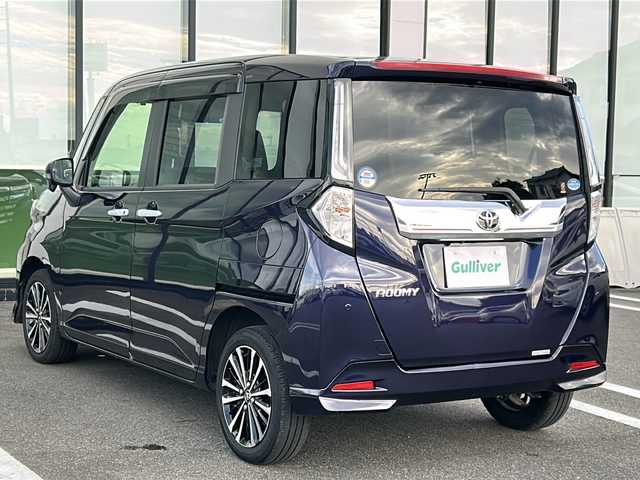 トヨタ ルーミー カスタムG－T 岐阜県 2020(令2)年 2.1万km クールバイオレットクリスタルシャイン 登録時走行距離 20909km/フルセグＴＶ/両側パワースライドア/ディスプレイオーディオ/バックモニター/ワンオーナー/プリクラッシュ/レーダークルーズコントロール/シートヒーター/プッシュスタート/スマートキー/前後ドライブレコーダー/禁煙車/純正15インチアルミホイール/純正フロアマット/前後コーナーセンサー/後席サンシェード/Ｔ‘ｚ GPSレーダー/ＬＥＤヘッドライト/フォグランプ