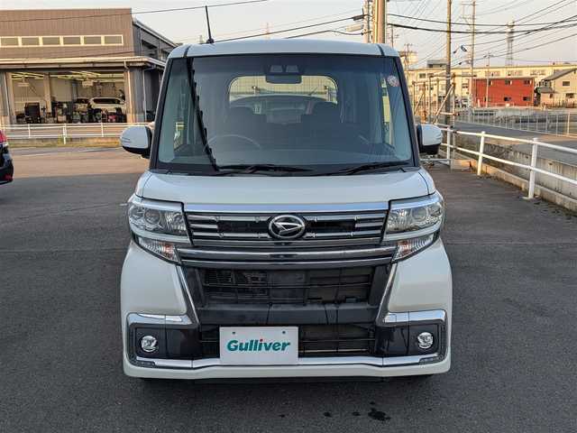 ダイハツ タント カスタム RS トップED SA Ⅲ 福井県 2017(平29)年 5.6万km パールホワイトⅢ 純正SDナビ/AM/FM/ワンセグ/BT/CD/AUX/バックカメラ/両側パワースライドドア/衝突被害軽減システム/後方コーナーセンサー/横滑り防止装置/盗難防止装置/アイドリングストップ/ETC/運転席シートヒーター/サンシェード/純正フロアマット/ダブル＋サイドエアバッグ/LEDヘッドライト/Fフォグ/オートマチックハイビーム/純正AW付きサマータイヤ積込/スマートキー