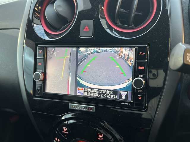 日産 ノート e－パワーニスモ S 大阪府 2019(令1)年 8.4万km ダークメタルグレー 衝突軽減システム　７型純正ナビ　全方位カメラ　フルセグＴＶ　Ｂｌｕｅｔｏｏｔｈ　ＣＤ　ＤＶＤ　前後コーナーセンサー　前後ドライブレコーダー　ＬＥＤヘッドライト　オートライト　オートハイビーム　ＥＴＣ　スマートキー　スペアキー　プッシュスタート　純正アルミホイール　純正フロアマット　取扱説明書　保証書