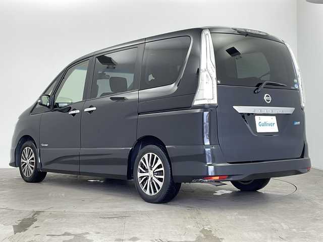 日産 セレナ ハイウェイスター Sハイブリッド 鹿児島県 2013(平25)年 7.5万km ダイヤモンドブラック 社外SDナビ【CN-S310D】/フリップダウンモニター/フルセグ/BT/CD/DVD/FM/AM/両側パワースライドドア/エマージェンシーブレーキシステム/レーンキープアシスト/オートライト/バックカメラ/プッシュスタート/純正15インチアルミ/電動格納ミラー/ビルトインETC