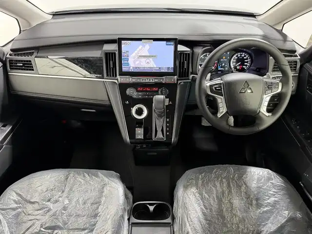 三菱 デリカＤ：５ シャモニー 大阪府 2025(令7)年 0.1千km 黒Ⅱ 登録済未使用車 ALPINE12.8incナビTV 360カメラ フリップダウンモニター パワーシート/ヒーター ステアリングヒーター 電動リアゲート レーダークルコン 衝突軽減ブレーキ レーンアシスト ブラインドSM 100V電源