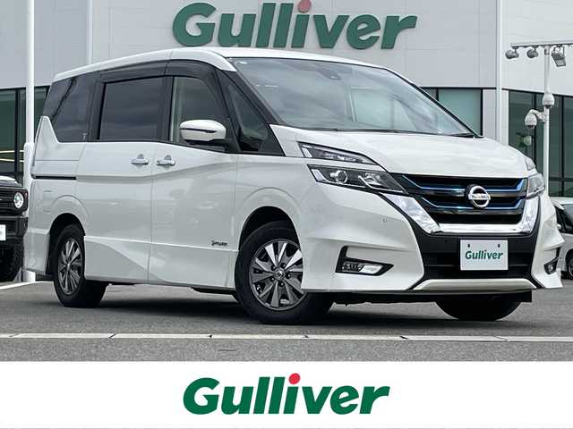 日産 セレナ e－パワー ハイウェイスター V 佐賀県 2019(平31)年 2.7万km ブリリアントホワイトパール 純正9インチナビゲーション/・AM/FM/CD/DVD/Bluetooth/フルセグTV/アラウンドビューモニター/純正フリップダウンモニター/インテリジェントルームミラー/ETC/ハーフレザーシート/・シートヒーター/革巻きステアリング/・ステアリングヒーター/・ステアリングヒーター/両側パワースライドドア/純正15インチアルミホイール/純正フロアマット/プロパイロット/クリアランスソナー/盗難防止装置