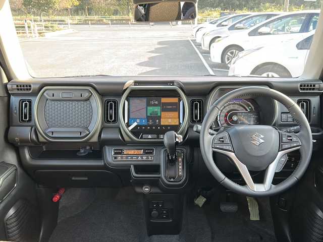 スズキ ハスラー タフワイルド・ターボ 佐賀県 2024(令6)年 0.1千km クールカーキPM 純正9インチナビ/全周囲カメラ/衝突被害軽減ブレーキ/路線逸脱警報/オートハイビーム/アダプティブクルーズコントロール/コーナーセンサー/シートヒーター/ステアリングリモコン/アイドリングストップ/プッシュスタート/スマートキー/ルーフレール/LEDヘッドライト/フォグライト/純正アルミホイール