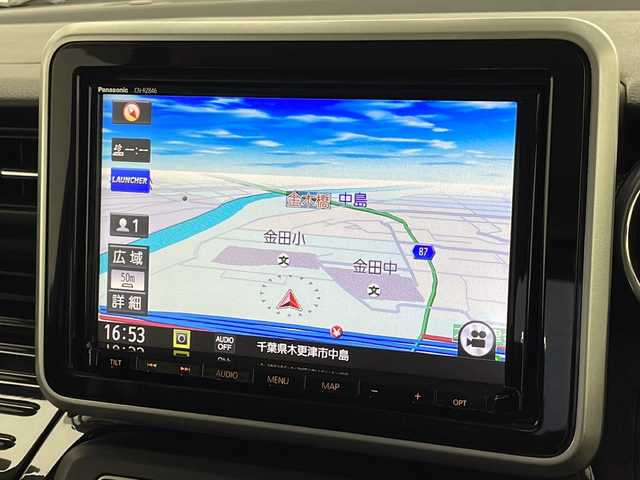 スズキ スペーシア カスタム HYBRID XS ターボ 千葉県 2019(平31)年 3.3万km ブルーイッシュブラックパール3 純正8インチナビ/フルセグTV/全方位モニター/（BT/AUX/CD/DVD/MSV)/衝突軽減ブレーキ/HUD/クルーズコントロール/レーンキープアシスト/コーナーセンサー/両側パワースライドドア/純正ドライブレコーダー/ハーフレザーシート/シートヒーター/シートバックテーブル/ISOFIX/アイドリングストップ/サーキュレーター/リアサンシェード/LEDヘッドライト/LEDフォグランプ/オートライト/オートハイビーム