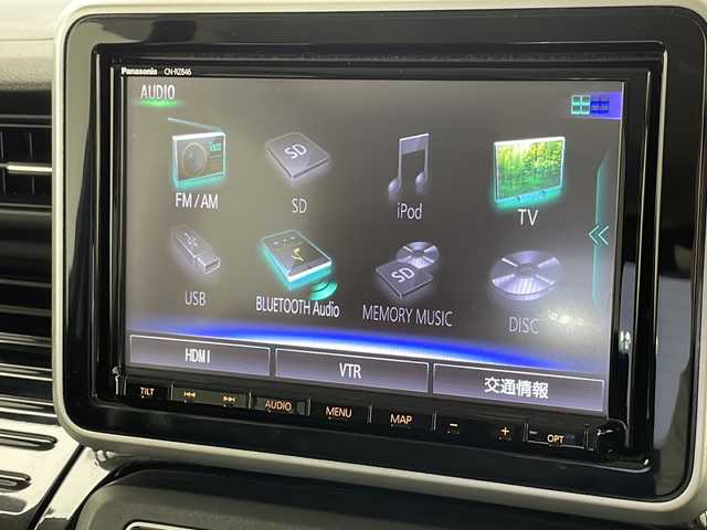 スズキ スペーシア カスタム HYBRID XS ターボ 千葉県 2019(平31)年 3.3万km ブルーイッシュブラックパール3 純正8インチナビ/フルセグTV/全方位モニター/（BT/AUX/CD/DVD/MSV)/衝突軽減ブレーキ/HUD/クルーズコントロール/レーンキープアシスト/コーナーセンサー/両側パワースライドドア/純正ドライブレコーダー/ハーフレザーシート/シートヒーター/シートバックテーブル/ISOFIX/アイドリングストップ/サーキュレーター/リアサンシェード/LEDヘッドライト/LEDフォグランプ/オートライト/オートハイビーム