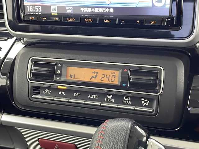 スズキ スペーシア カスタム HYBRID XS ターボ 千葉県 2019(平31)年 3.3万km ブルーイッシュブラックパール3 純正8インチナビ/フルセグTV/全方位モニター/（BT/AUX/CD/DVD/MSV)/衝突軽減ブレーキ/HUD/クルーズコントロール/レーンキープアシスト/コーナーセンサー/両側パワースライドドア/純正ドライブレコーダー/ハーフレザーシート/シートヒーター/シートバックテーブル/ISOFIX/アイドリングストップ/サーキュレーター/リアサンシェード/LEDヘッドライト/LEDフォグランプ/オートライト/オートハイビーム