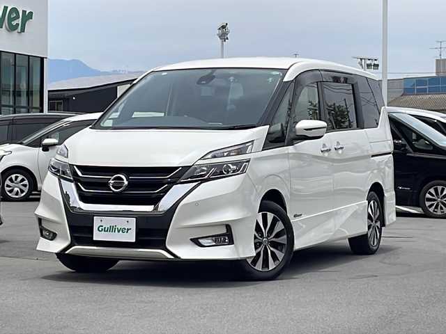 日産 セレナ ハイウェイスター プロパイロットED 熊本県 2017(平29)年 4.5万km ブリリアントホワイトパール 社外SDナビ /フルセグ/CD/DVD/Bluetooth接続/ETC/プッシュスタート/ドライブレコーダー /両側スライドドア/ステアリングスイッチ/クルーズコントロール/コーナーセンサー/LEDヘッドライト/オートライト/衝突軽減システム/盗難防止/横滑り防止