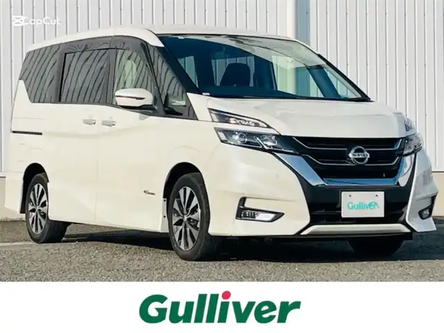 日産 セレナ ハイウェイスター プロパイロットED 熊本県 2017(平29)年 4.5万km ブリリアントホワイトパール 社外SDナビ /フルセグ/CD/DVD/Bluetooth接続/ETC/プッシュスタート/ドライブレコーダー /両側スライドドア/ステアリングスイッチ/クルーズコントロール/コーナーセンサー/LEDヘッドライト/オートライト/衝突軽減システム/盗難防止/横滑り防止