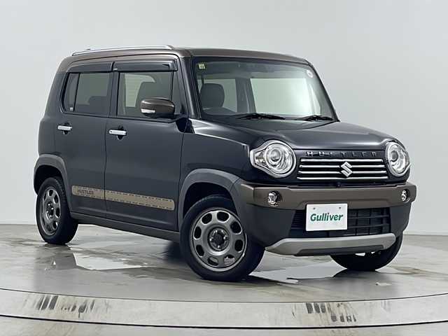 スズキ ハスラー ワンダラー 埼玉県 2018(平30)年 2.3万km ブルーイッシュブラックパール3/ウッディブラウン2トーンルーフ ワンオーナー/純正8型SDナビ/（BT/CD/DVD/AM/FM）/全方位カメラ/衝突被害軽減ブレーキ/車線逸脱警報機能/ハーフレザーシート/シートヒーターDN席/ルーフレール/純正アルミホイール/純正フロアマット/LEDライト