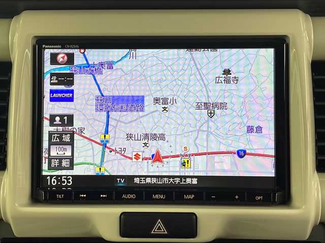 スズキ ハスラー ワンダラー 埼玉県 2018(平30)年 2.3万km ブルーイッシュブラックパール3/ウッディブラウン2トーンルーフ ワンオーナー/純正8型SDナビ/（BT/CD/DVD/AM/FM）/全方位カメラ/衝突被害軽減ブレーキ/車線逸脱警報機能/ハーフレザーシート/シートヒーターDN席/ルーフレール/純正アルミホイール/純正フロアマット/LEDライト