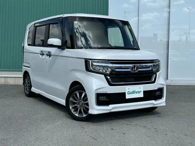ホンダ Ｎ ＢＯＸ カスタム EX 福岡県 2021(令3)年 9万km プラチナホワイトパール クルーズコントロール/衝突軽減ブレーキ/レーンキープアシスト/オートライト/LEDヘッドライト/純正Gathersナビ/Bluetoothオーディオ/USB接続/フルセグTV/ETC/バックカメラ/プッシュスタートボタン/スマートキー/純正フロアマット/純正アルミホイール