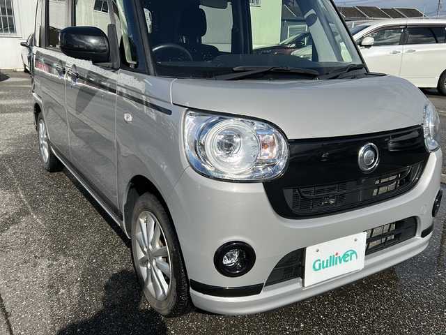 ダイハツ ムーヴ キャンバス 富山県 2020(令2)年 5.4万km グレーマイカM ワンオーナー/両側パワスラ/全周囲カメラ/スマートキー×２/純正メモリーナビ(NSZN-W70D)/DVD/MSV/BT/フルセグTV/ETC/シートヒーター/純正ナビ連動ドラレコ/プッシュスタート/クリアランスソナー/LEDヘッドライト/フォグ/衝突安全ブレーキ/レーンキープ/オートハイビーム/オートリトラミラー/電動格納ミラー/皮巻きステアリング/ステアリングスイッチ/純正14インチAW/純正フロアマット/ISOFIX対応/保証書・取説・ナビ取説