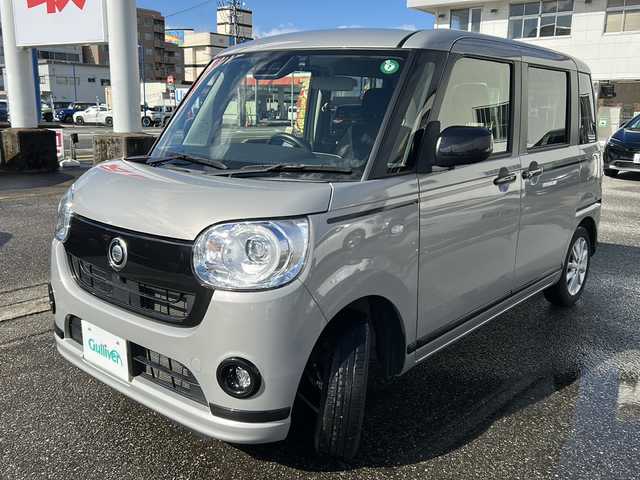 ダイハツ ムーヴ キャンバス 富山県 2020(令2)年 5.4万km グレーマイカM ワンオーナー/両側パワスラ/全周囲カメラ/スマートキー×２/純正メモリーナビ(NSZN-W70D)/DVD/MSV/BT/フルセグTV/ETC/シートヒーター/純正ナビ連動ドラレコ/プッシュスタート/クリアランスソナー/LEDヘッドライト/フォグ/衝突安全ブレーキ/レーンキープ/オートハイビーム/オートリトラミラー/電動格納ミラー/皮巻きステアリング/ステアリングスイッチ/純正14インチAW/純正フロアマット/ISOFIX対応/保証書・取説・ナビ取説