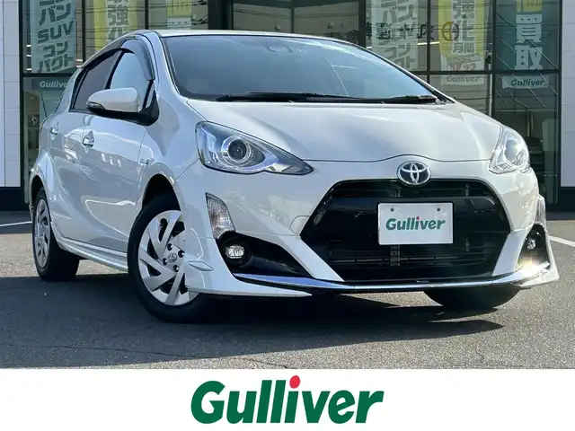 トヨタ アクア S スタイルブラック 岡山県 2017(平29)年 9.3万km ライムホワイトパールクリスタルシャイン 登録時走行距離92887km/モデリスタエアロ/純正ナビ（NSZT-W66T)/フルセグTV(AM.FM.CD.DVD.TV.BT)/バックカメラ/ドライブレコーダー/衝突軽減ブレーキ/横滑り防止装置/車線逸脱警報（レーンキープアシスト）/LEDヘッドライト/オートライト/オートマチックハイビーム/アイドリングストップ/純正フロアマット/プッシュスタート/スマートキー