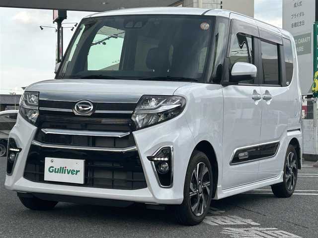 ダイハツ タント カスタム X スタイルセレクション 奈良県 2021(令3)年 1.3万km シャイニングホワイトパール 1オーナー/両側パワスラ/フルフラットシート/衝突軽減システム/純正ディーラーナビ/BT/TV/CD/SD/USB//コーナーセンサー/横滑り防止装置/バックカメラ/ETC/ドラレコ/シートヒーター/オートLEDライト/保証書・取説・スペアキー
