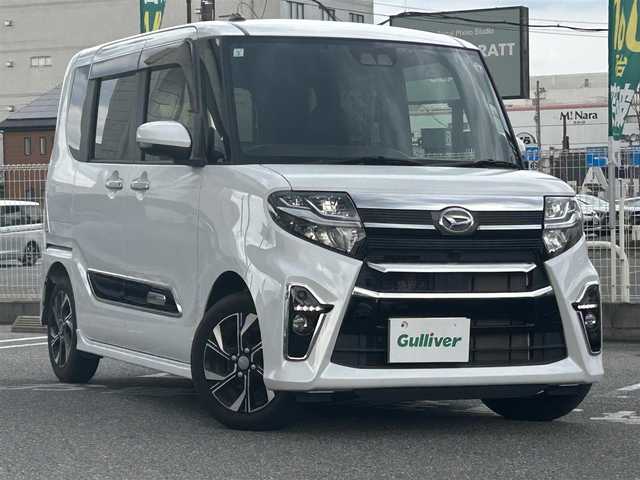 ダイハツ タント カスタム X スタイルセレクション 奈良県 2021(令3)年 1.3万km シャイニングホワイトパール 1オーナー/両側パワスラ/フルフラットシート/衝突軽減システム/純正ディーラーナビ/BT/TV/CD/SD/USB//コーナーセンサー/横滑り防止装置/バックカメラ/ETC/ドラレコ/シートヒーター/オートLEDライト/保証書・取説・スペアキー
