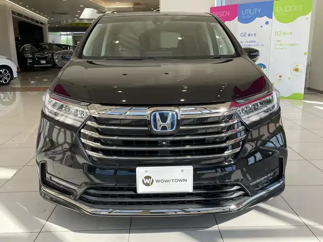 ホンダ オデッセイ ハイブリッド e:HEVアブソルート EX 埼玉県 2021(令3)年 2.7万km プレミアムスパークルブラックパール ホンダセンシング/純正10インチメナビ/　　CD/DVD/BT/フルセグTV/全方位カメラ/両側パワースライドドア/パワーバックドア/アダプティブクルーズコントロール/LEDオートライト/ハーフレザーシート/パワーシート/シートヒーター/純正18インチAW/ブラインドスポットモニター/ステアリングスイッチ/プッシュスタート/スペアキー1本/ビルトインETC2.0/禁煙車